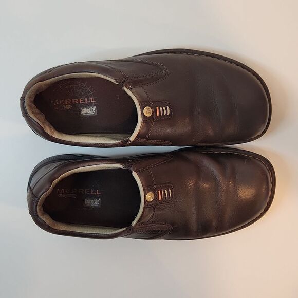 Merrell World Legend Stollen J45051 Men’s Size 8 Pebbled Brown Leather Loafers - Picture 6 of 15